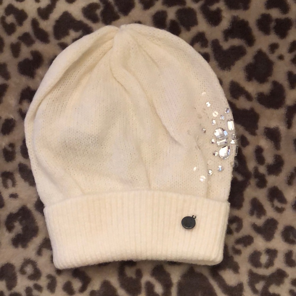 Abercrombie Kids Cream Beanie Hat Jewels One Size